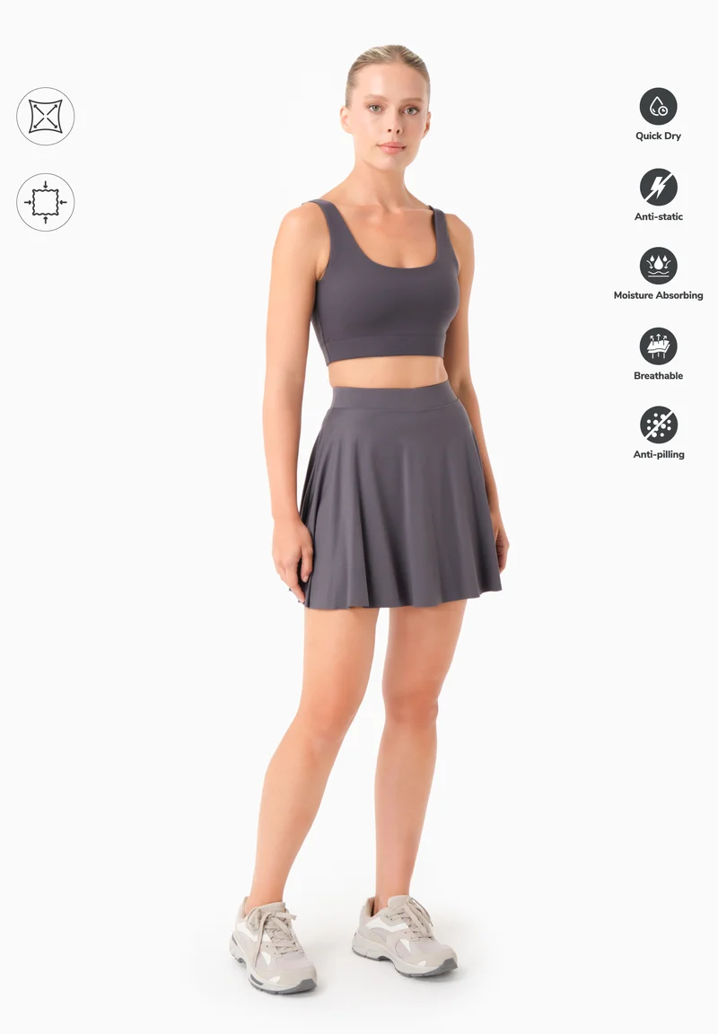 SUMMER | Sport-Skort mit Innenshorts aus recyceltem Polyamid