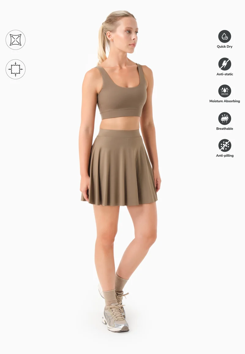 SUMMER | Sport-Skort mit Innenshorts aus recyceltem Polyamid