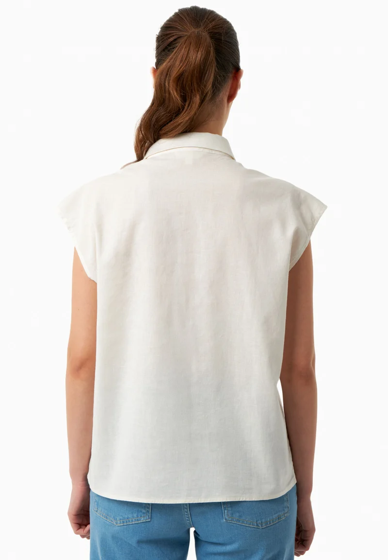 Bluse aus Bio-Baumwolle und Leinen