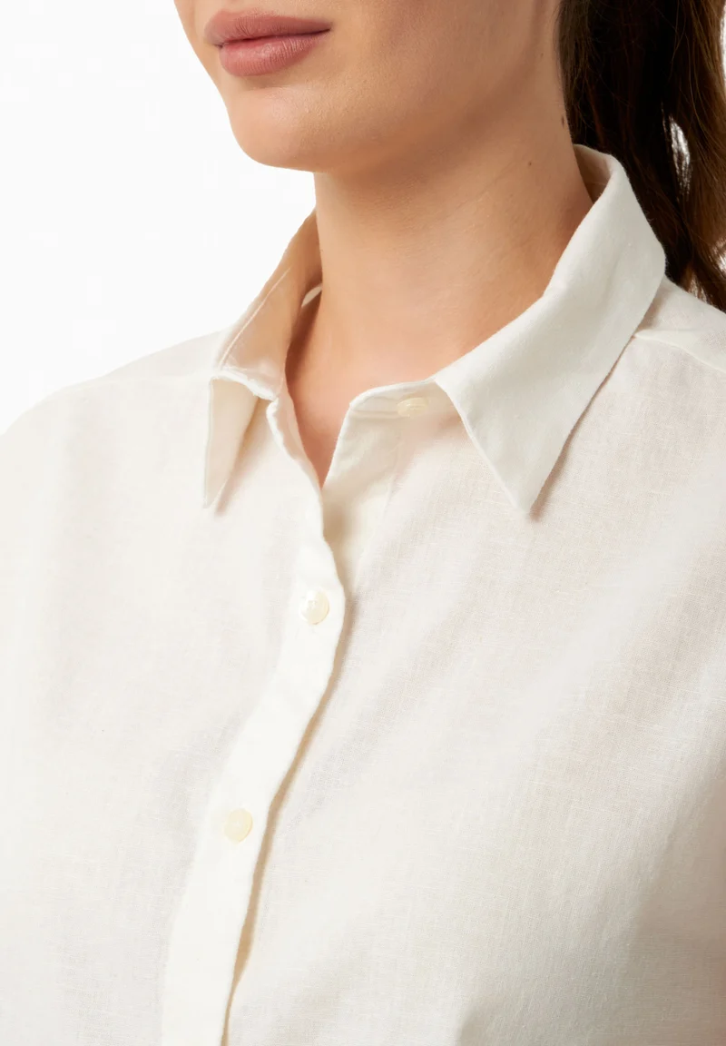 Bluse aus Bio-Baumwolle und Leinen