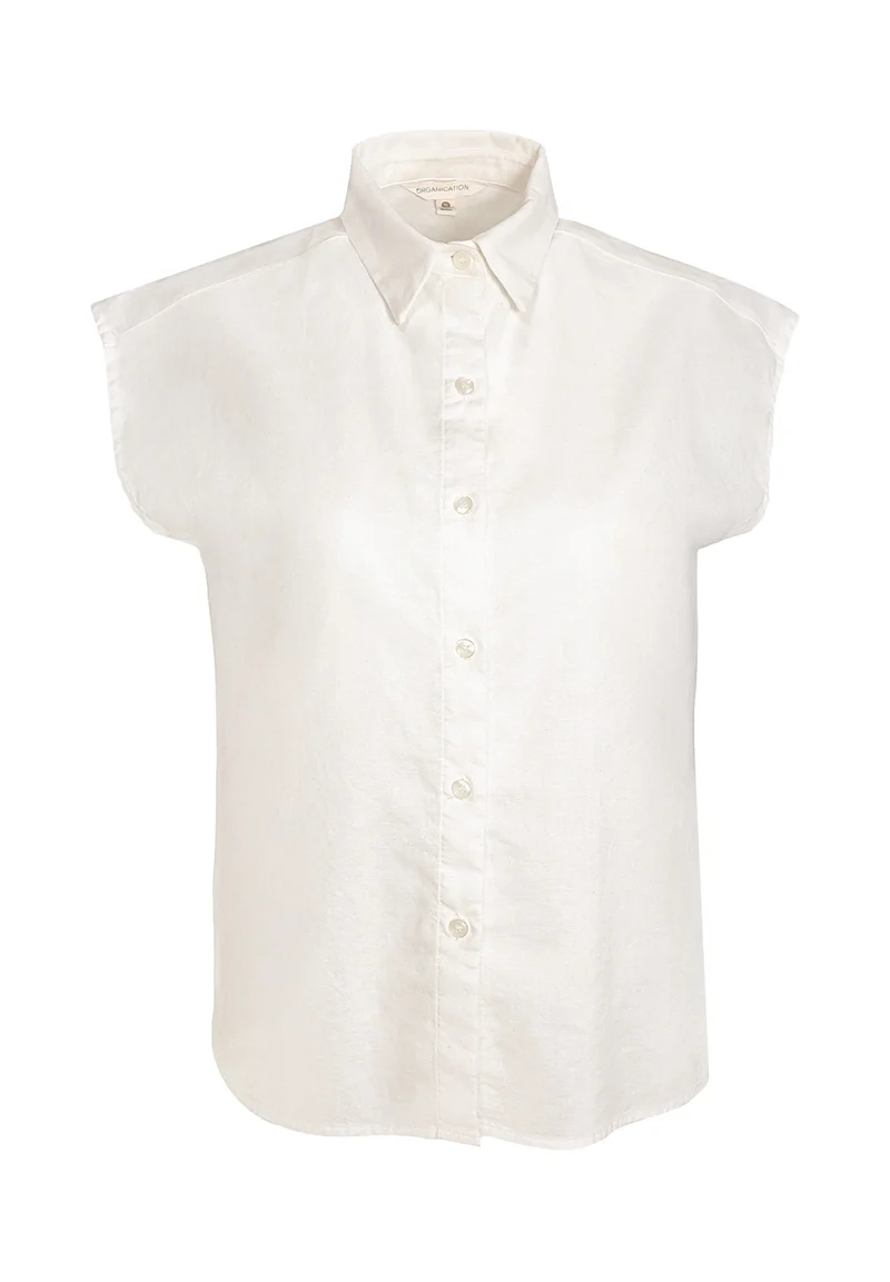 Bluse aus Bio-Baumwolle und Leinen