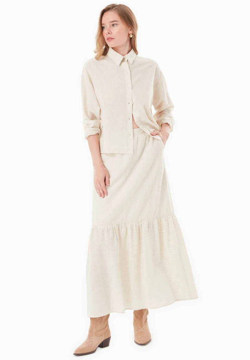 Bluse aus Bio-Baumwolle und Leinen