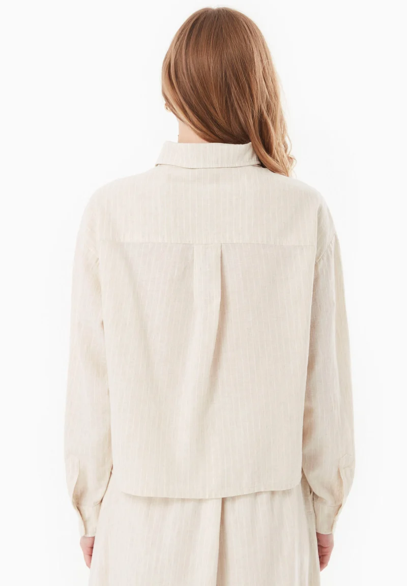 Bluse aus Bio-Baumwolle und Leinen