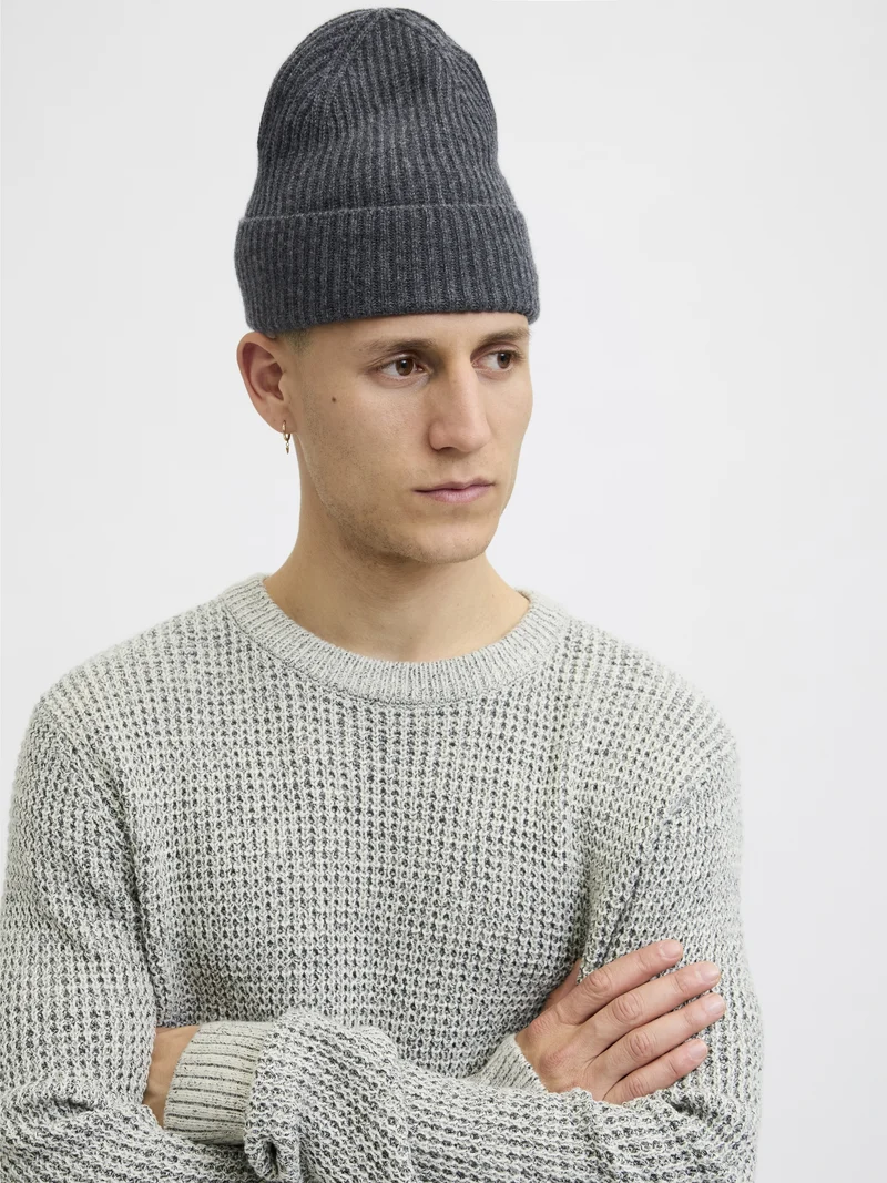 JACCOPENHAGEN WOOL BEANIE NOOS, Dark Grey Melange