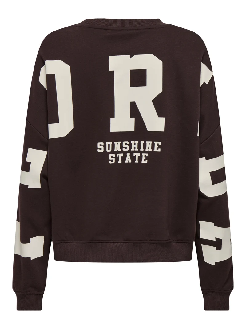 ONLSWEAT L/S BACK/SLEEVE PRINT SWT, Vineyard Wine/BIRCH FLORIDA PRINT