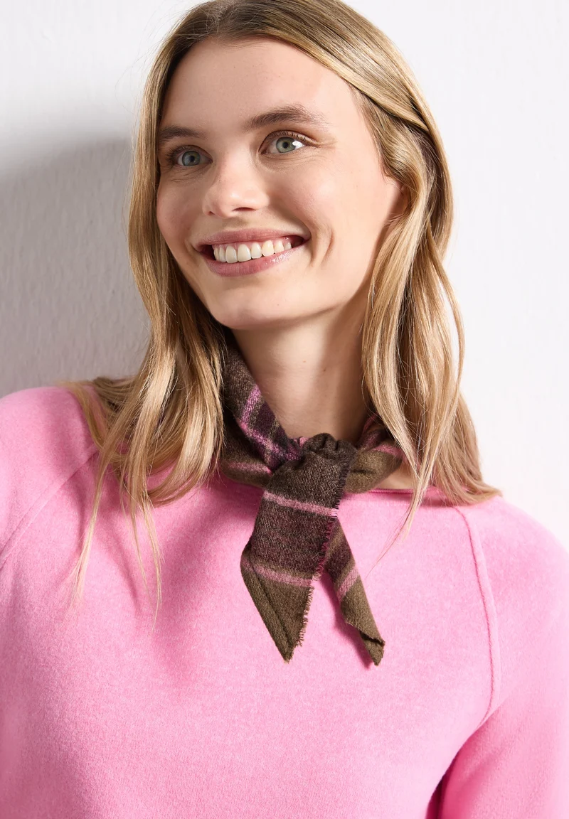 Woven Check Mini Triangle, rustic rouge
