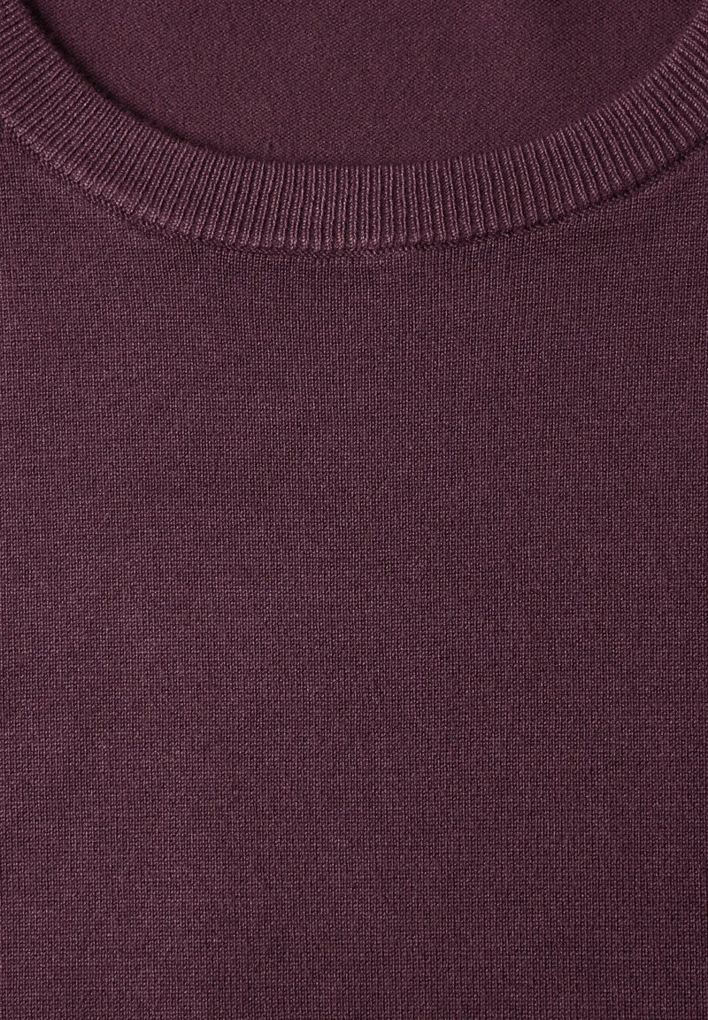short sleeve sweater, rustic rouge