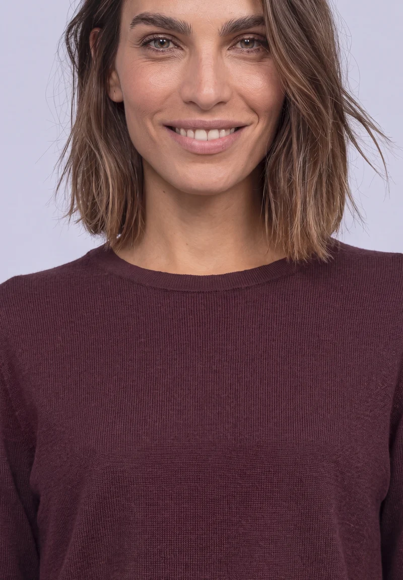 short sleeve sweater, rustic rouge