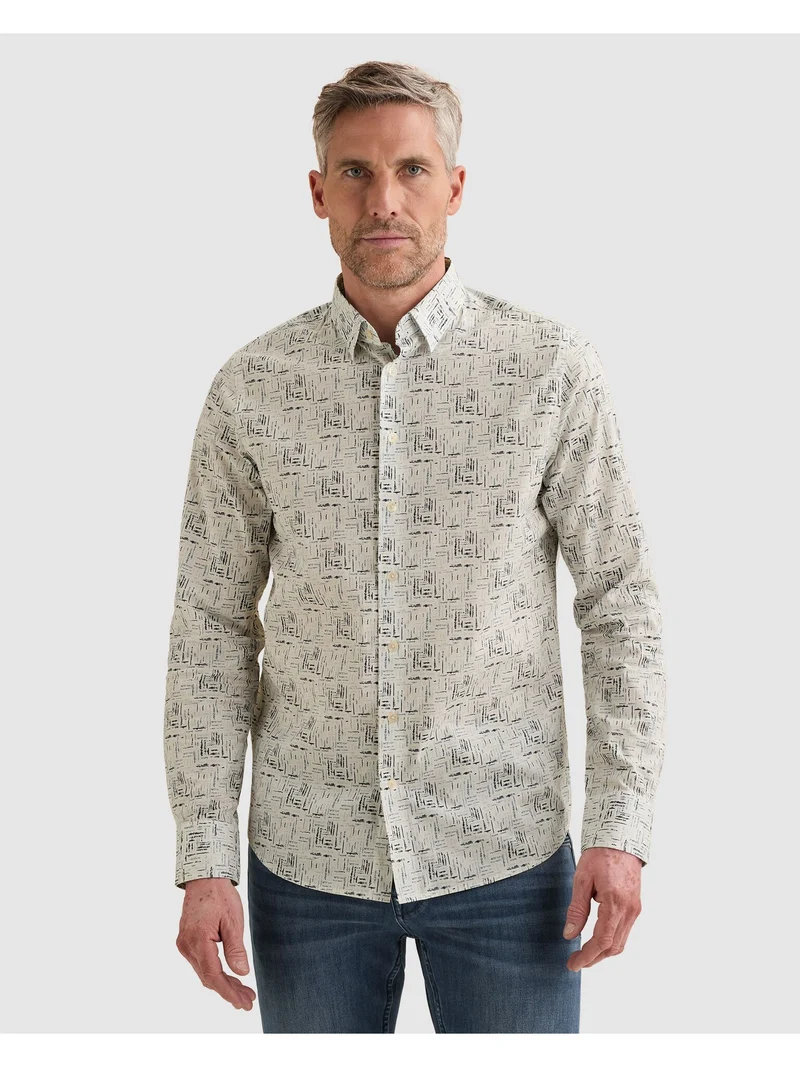 Long sleeve shirt Print on poplin, Cloud Dancer