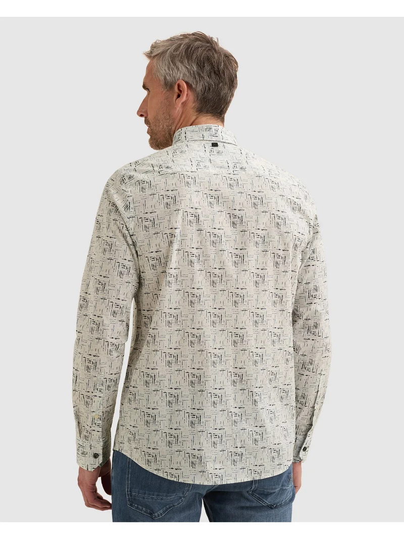 Long sleeve shirt Print on poplin, Cloud Dancer