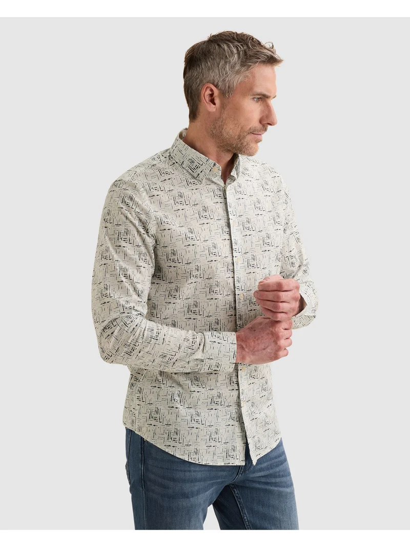 Long sleeve shirt Print on poplin, Cloud Dancer