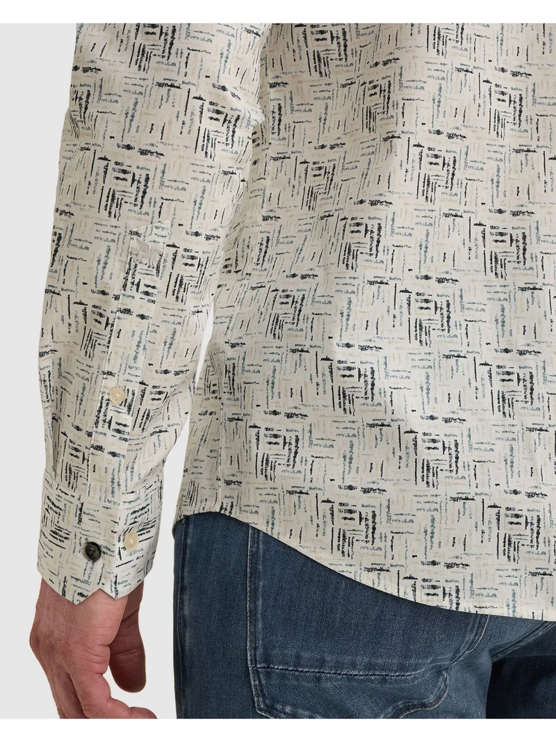 Long sleeve shirt Print on poplin, Cloud Dancer