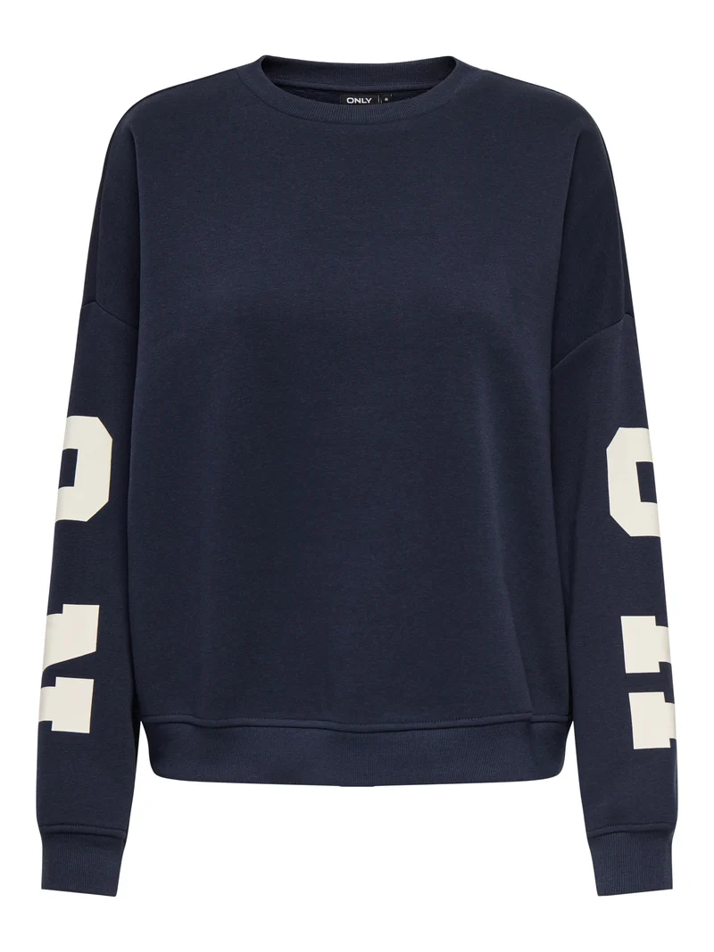 ONLSWEAT L/S BACK/SLEEVE PRINT SWT, Night Sky/BIRCH HOUSTON PRINT