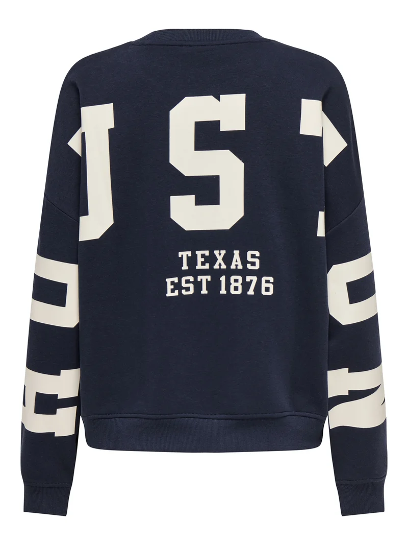 ONLSWEAT L/S BACK/SLEEVE PRINT SWT, Night Sky/BIRCH HOUSTON PRINT