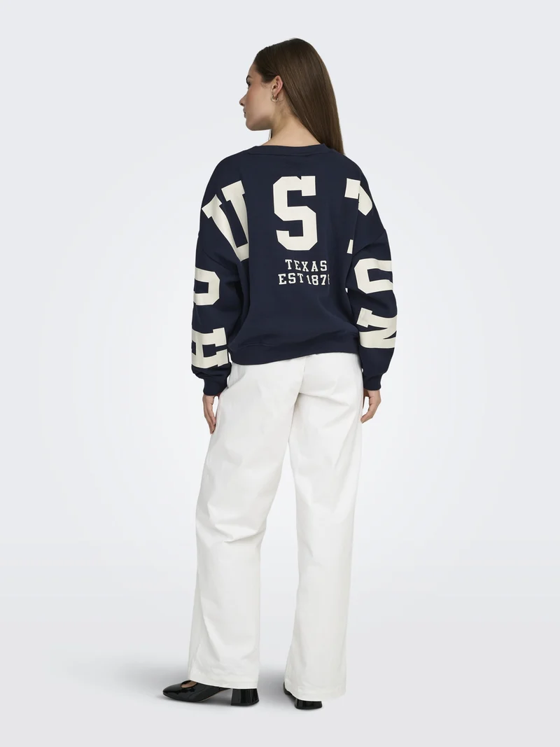 ONLSWEAT L/S BACK/SLEEVE PRINT SWT, Night Sky/BIRCH HOUSTON PRINT