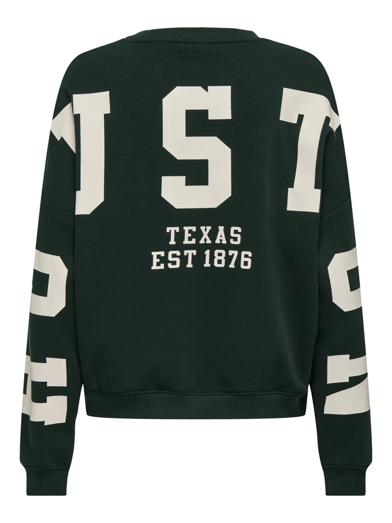 ONLSWEAT L/S BACK/SLEEVE PRINT SWT, Scarab/BIRCH HOUSTON PRINT