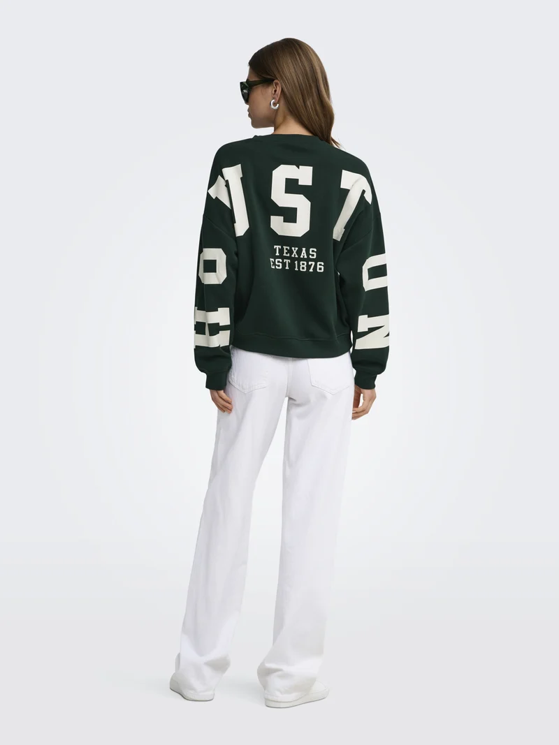 ONLSWEAT L/S BACK/SLEEVE PRINT SWT, Scarab/BIRCH HOUSTON PRINT