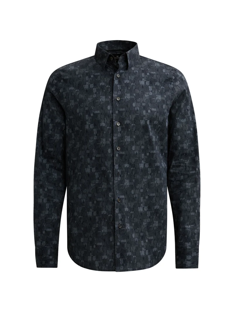 Long sleeve shirt Print on poplin, China Blue