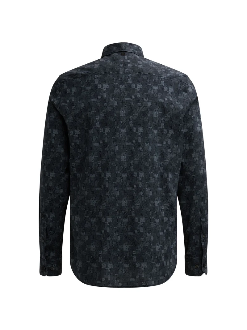 Long sleeve shirt Print on poplin, China Blue