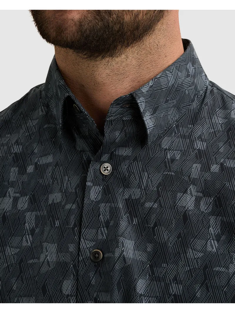 Long sleeve shirt Print on poplin, China Blue
