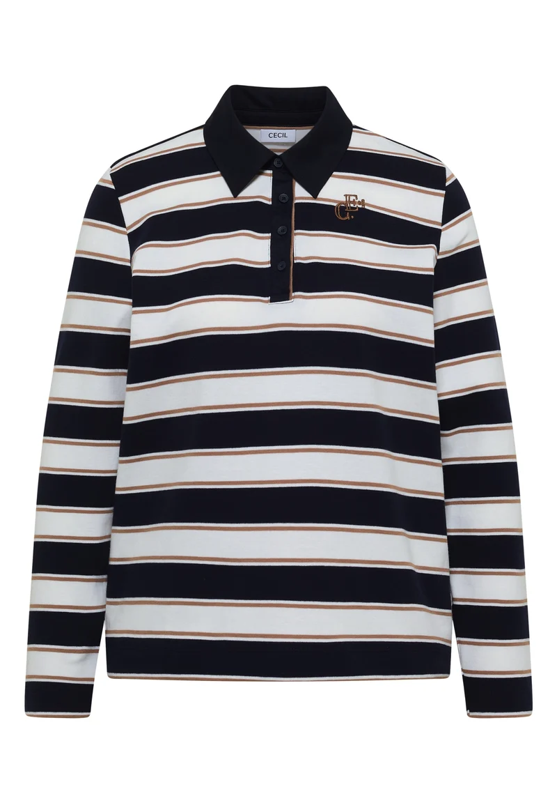 Striped Poloshirt, urban dark blue