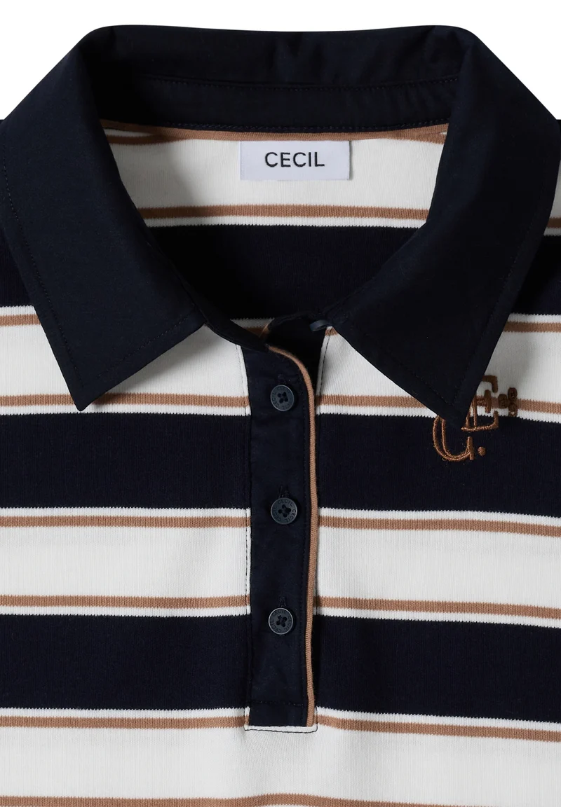 Striped Poloshirt, urban dark blue