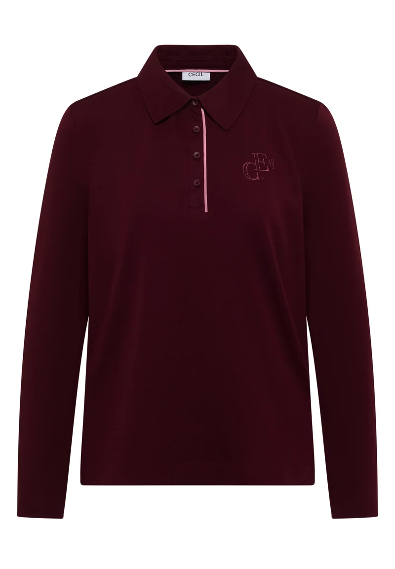 Solid Poloshirt, red wine
