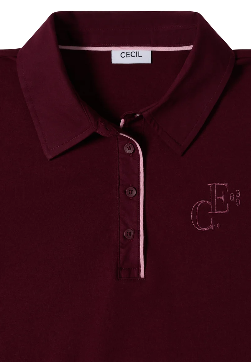 Solid Poloshirt, red wine