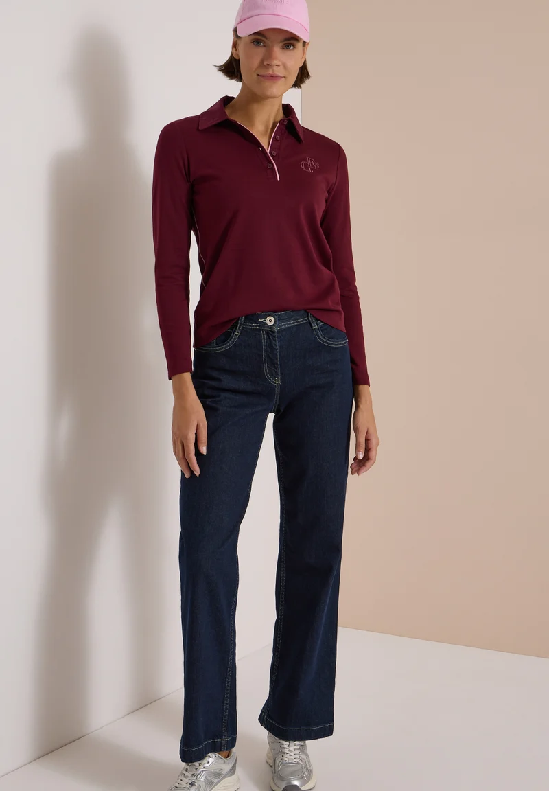Solid Poloshirt, red wine