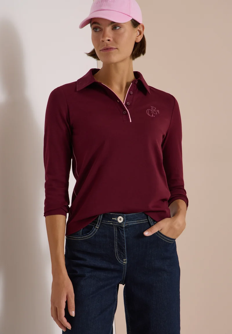 Solid Poloshirt, red wine