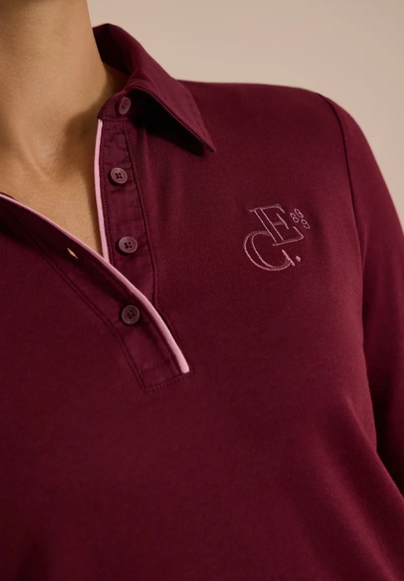 Solid Poloshirt, red wine