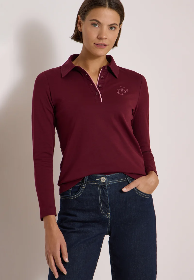 Solid Poloshirt, red wine