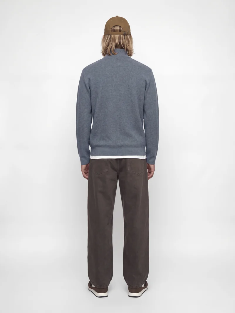 JJMILANO STITCH KNIT HALF ZIP SN, Turbulence/Melange