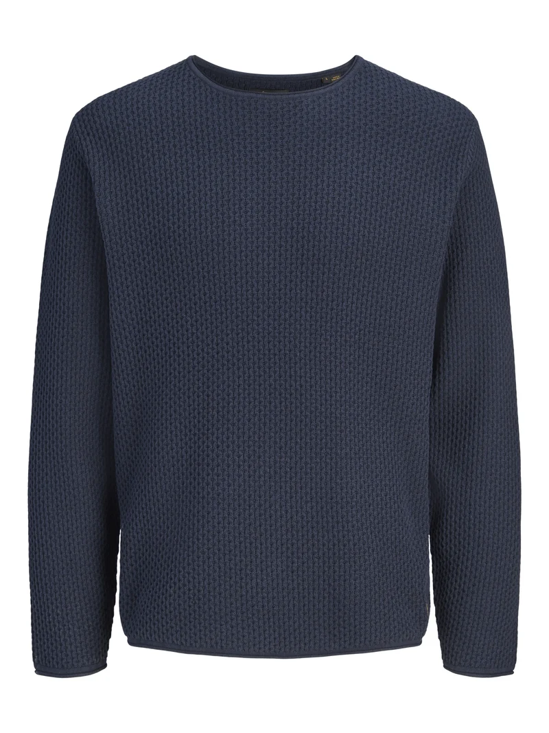 JPRBLUMASON KNIT CREW NECK SN, Dark Navy/Twist