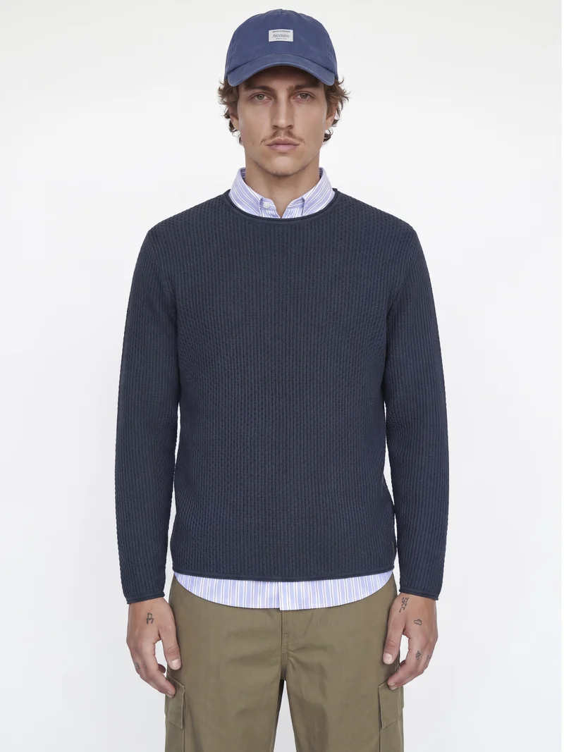 JPRBLUMASON KNIT CREW NECK SN, Dark Navy/Twist