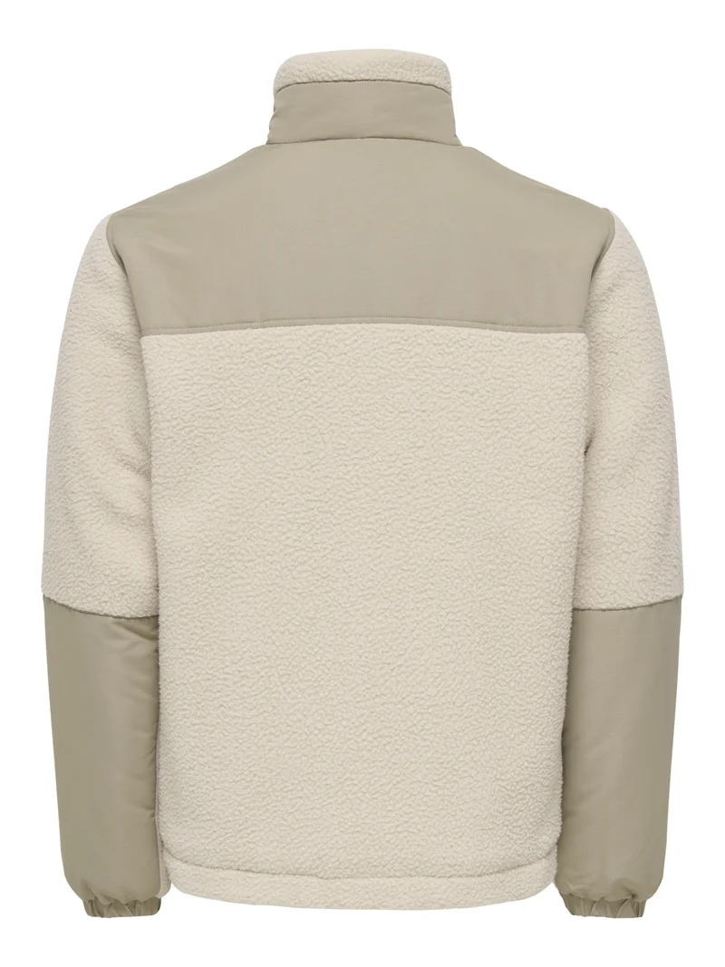 ONSTYRO PADDED SHERPA JACKET NOOS, Silver Lining/DESERT TAUPE