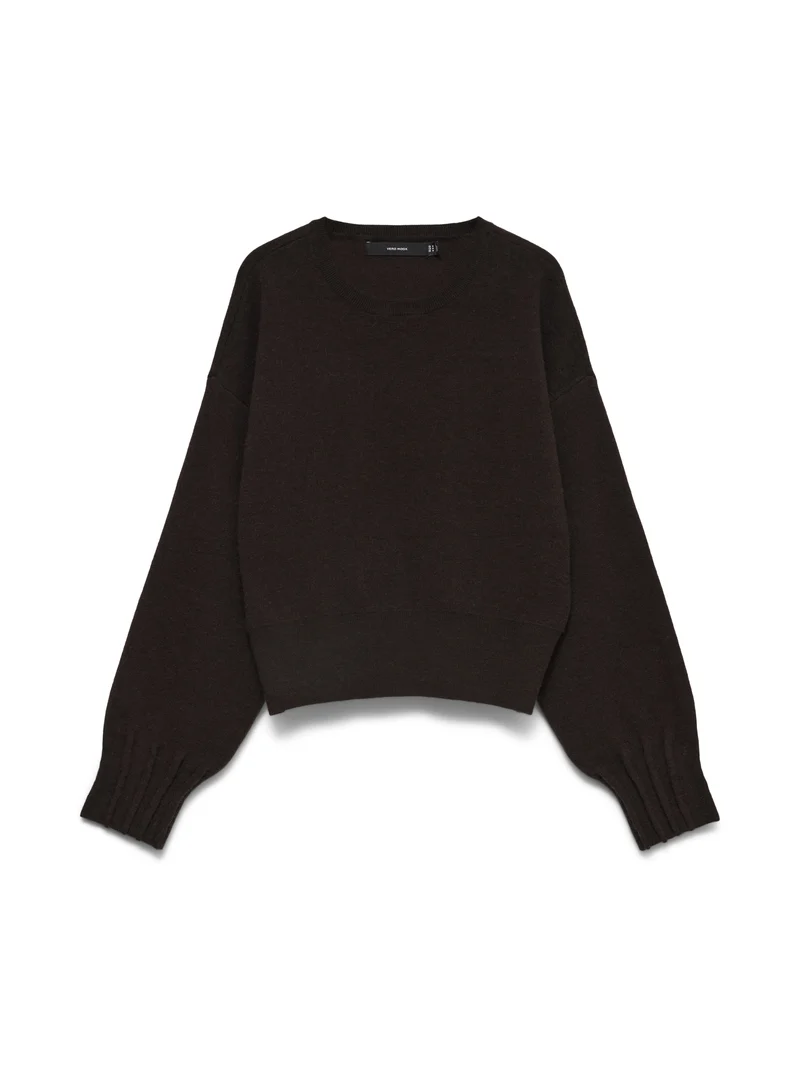 VMKACY LS O-NECK PULLOVER, Chocolate Torte/MELANGE