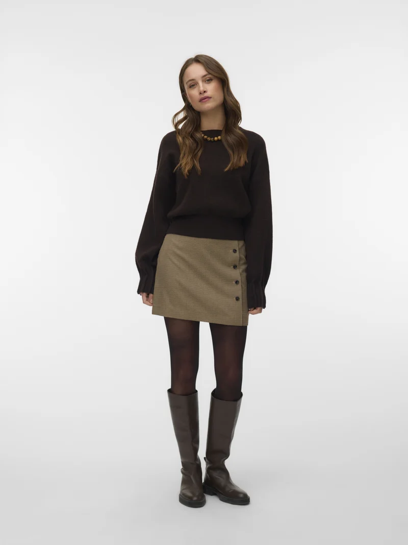 VMKACY LS O-NECK PULLOVER, Chocolate Torte/MELANGE