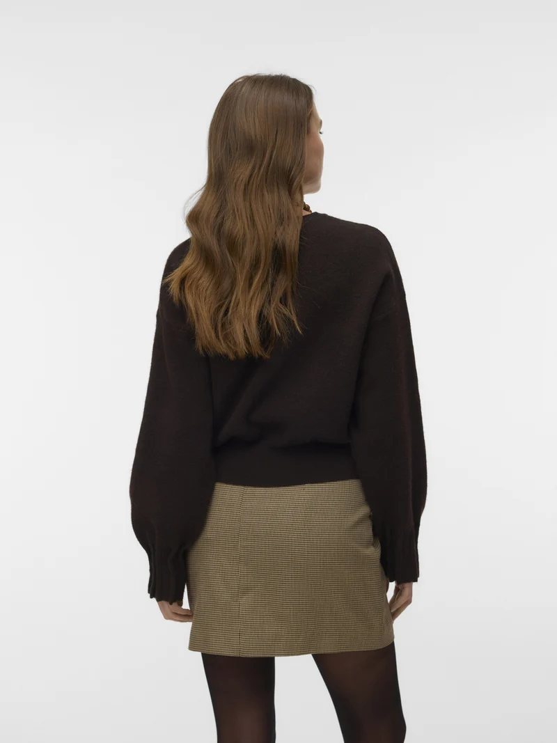 VMKACY LS O-NECK PULLOVER, Chocolate Torte/MELANGE