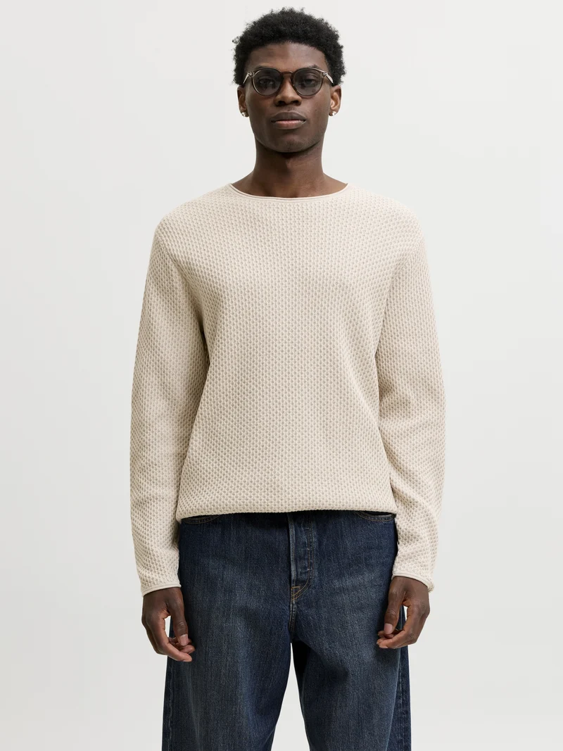 JPRBLUMASON KNIT CREW NECK SN, Silver Lining