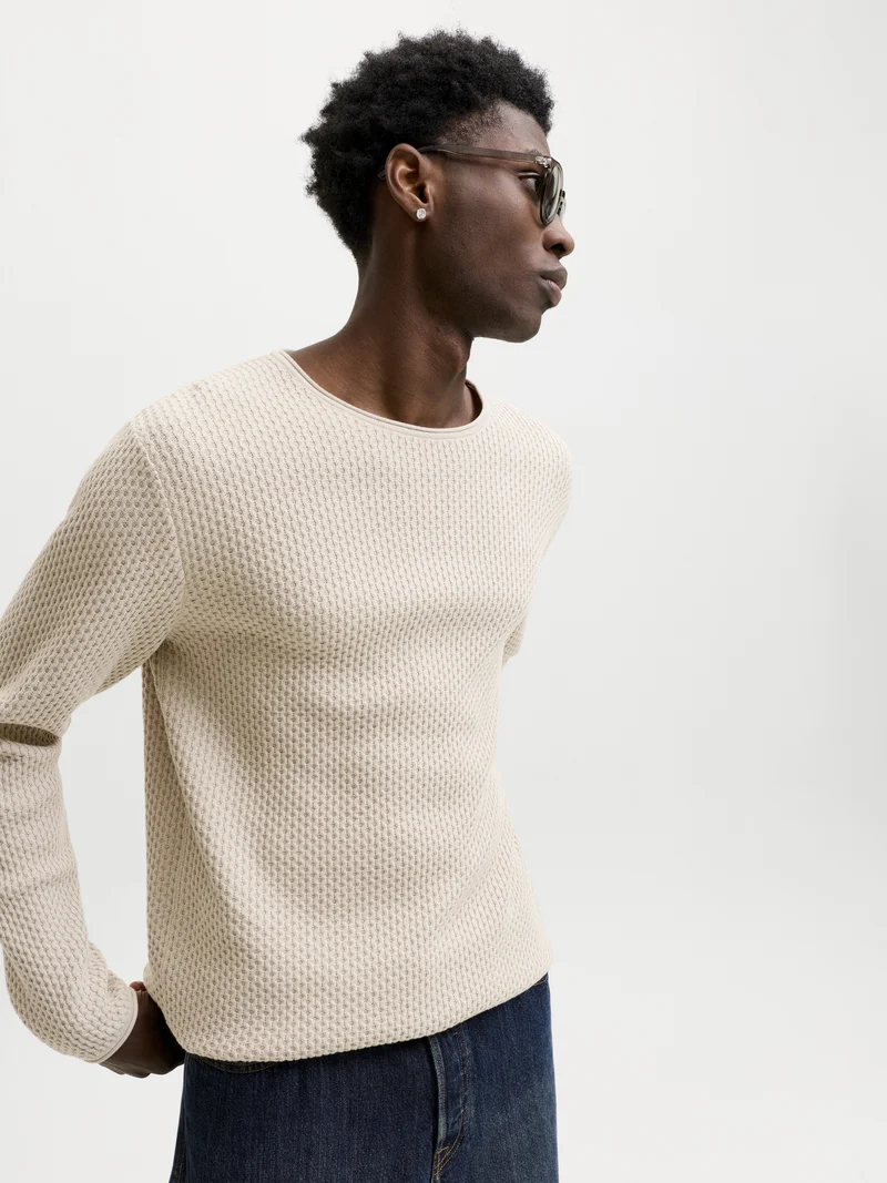 JPRBLUMASON KNIT CREW NECK SN, Silver Lining