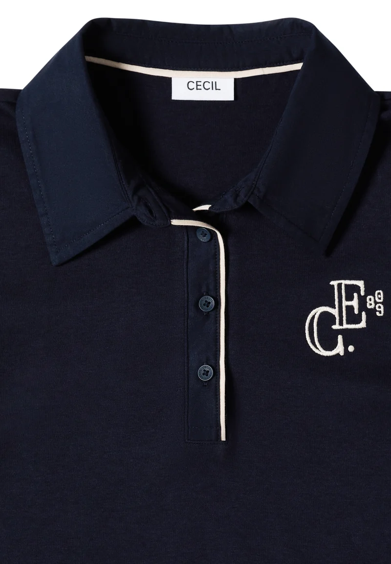 Solid Poloshirt, urban dark blue