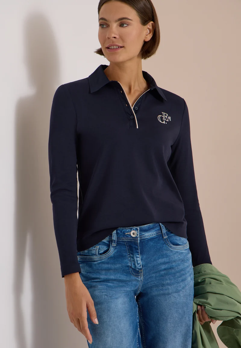 Solid Poloshirt, urban dark blue