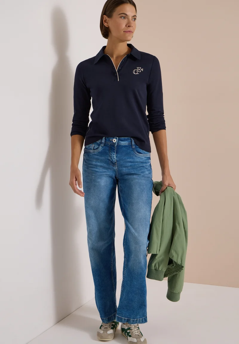 Solid Poloshirt, urban dark blue