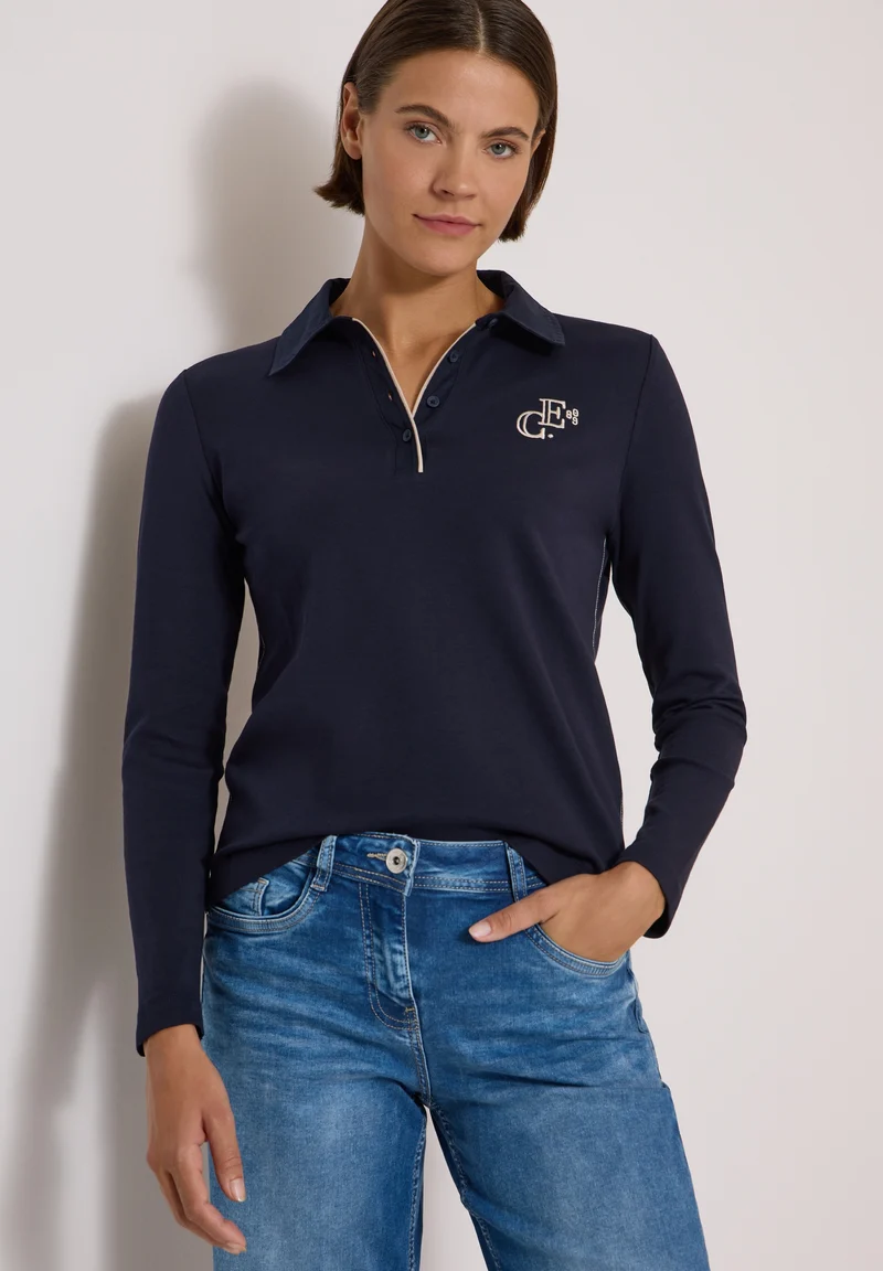 Solid Poloshirt, urban dark blue