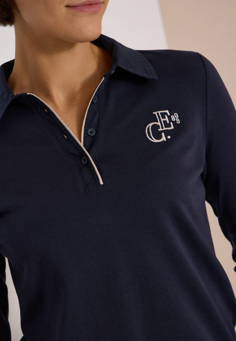 Solid Poloshirt, urban dark blue