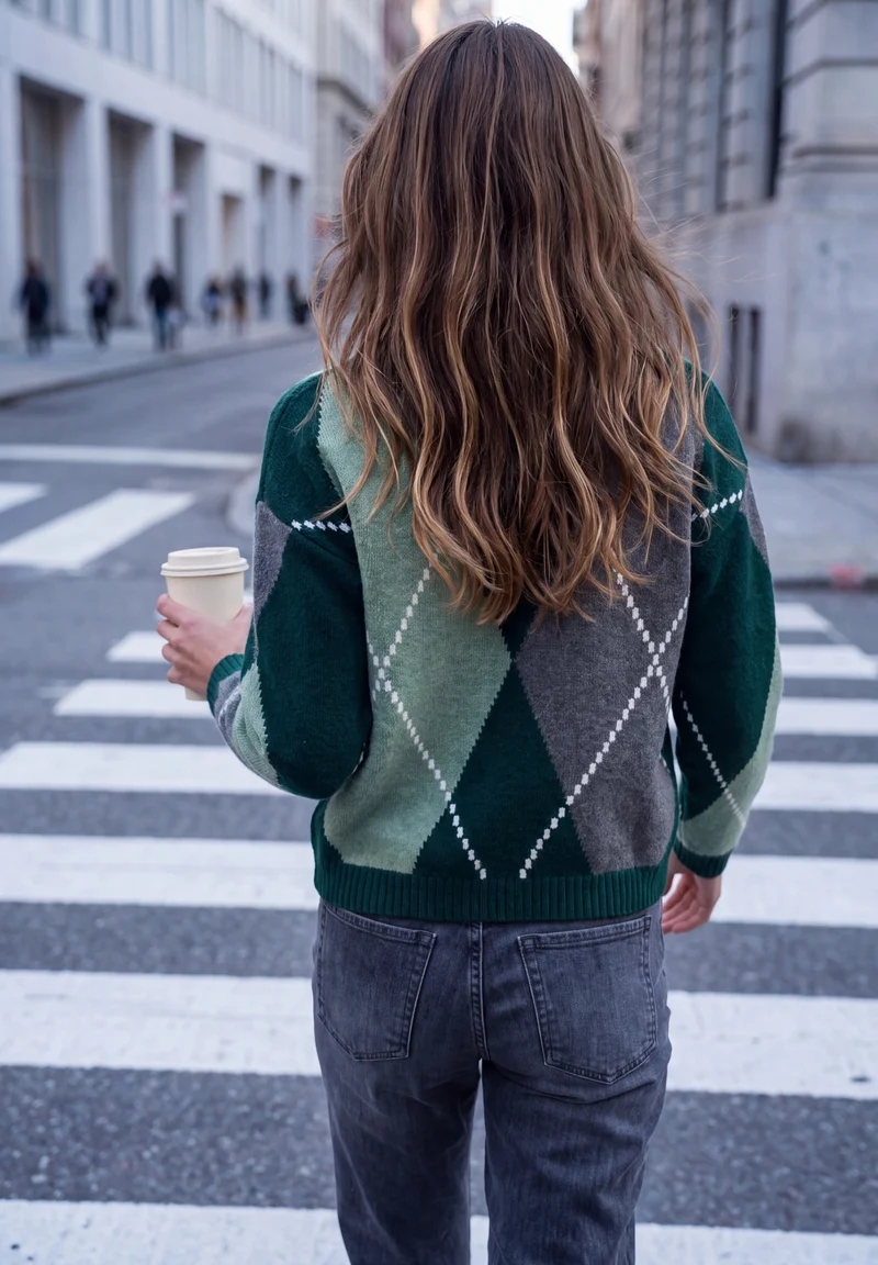 LTD QR Studio_Argyle sweater, mossed green