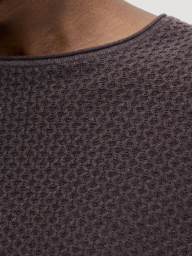 JPRBLUMASON KNIT CREW NECK SN, Chocolate Torte/Twist