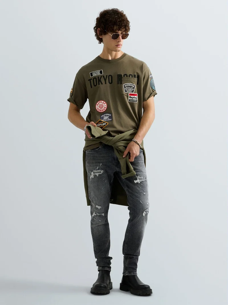 TShirt COTTON LOOSE JERSEY, IVY GREEN