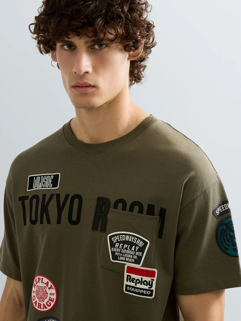TShirt COTTON LOOSE JERSEY, IVY GREEN